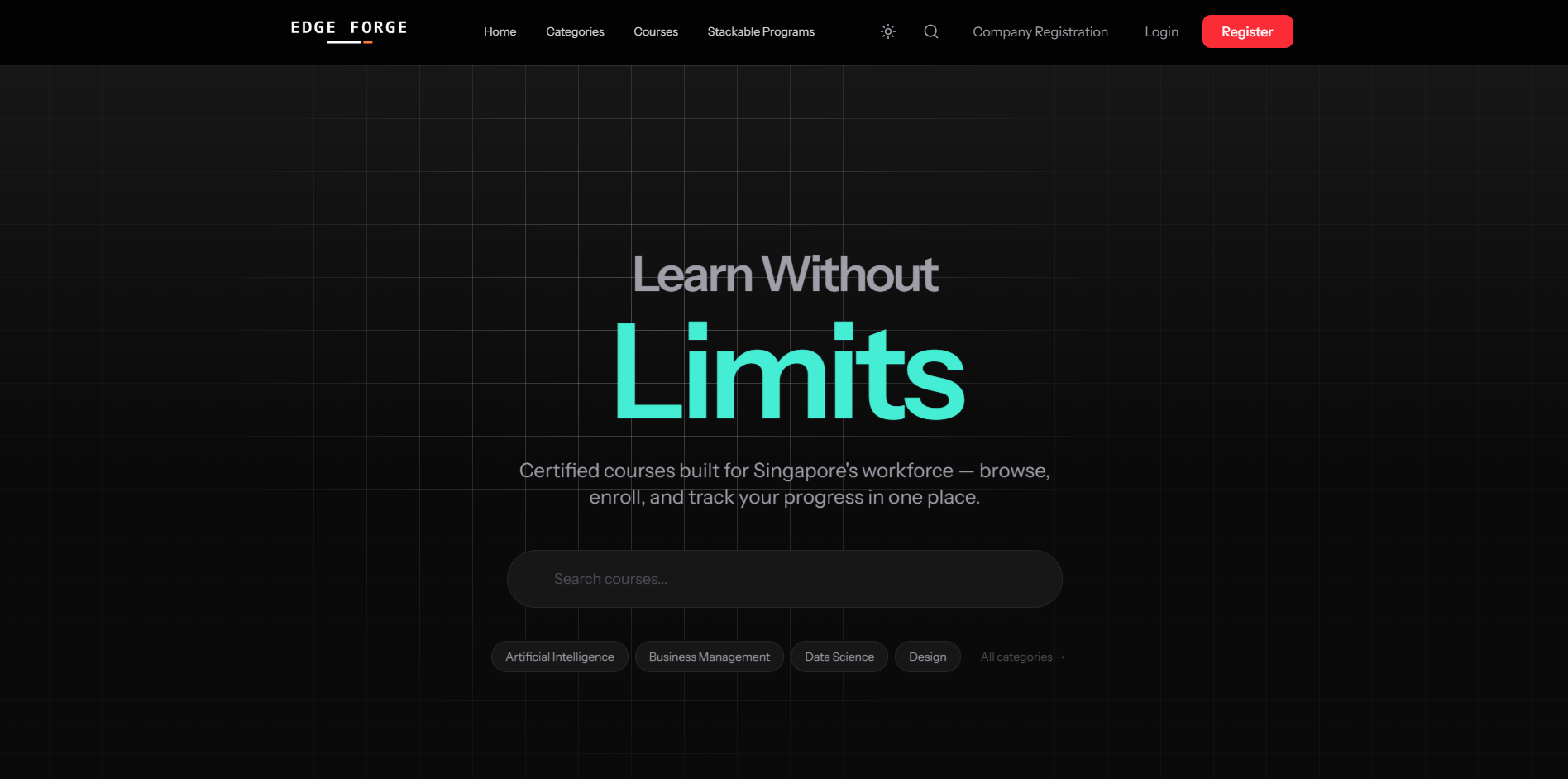 Individual Learner Portal screenshot